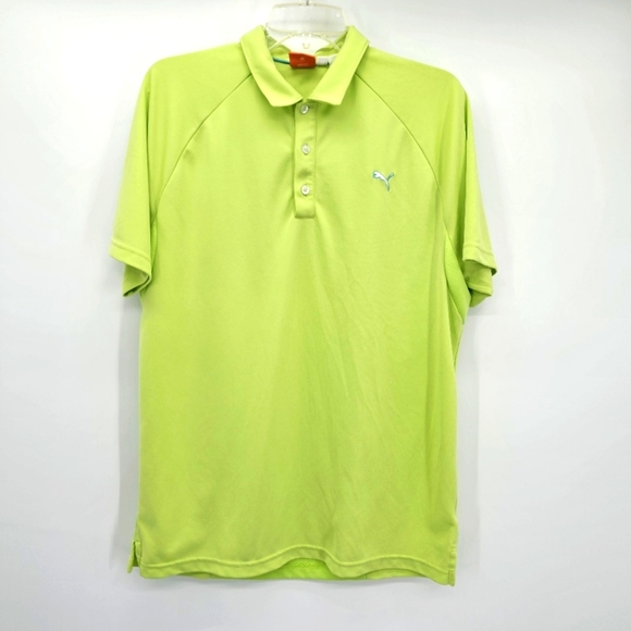 Puma Cool Cell Lime Golf Polo Men's Size Large - Picture 1 of 7